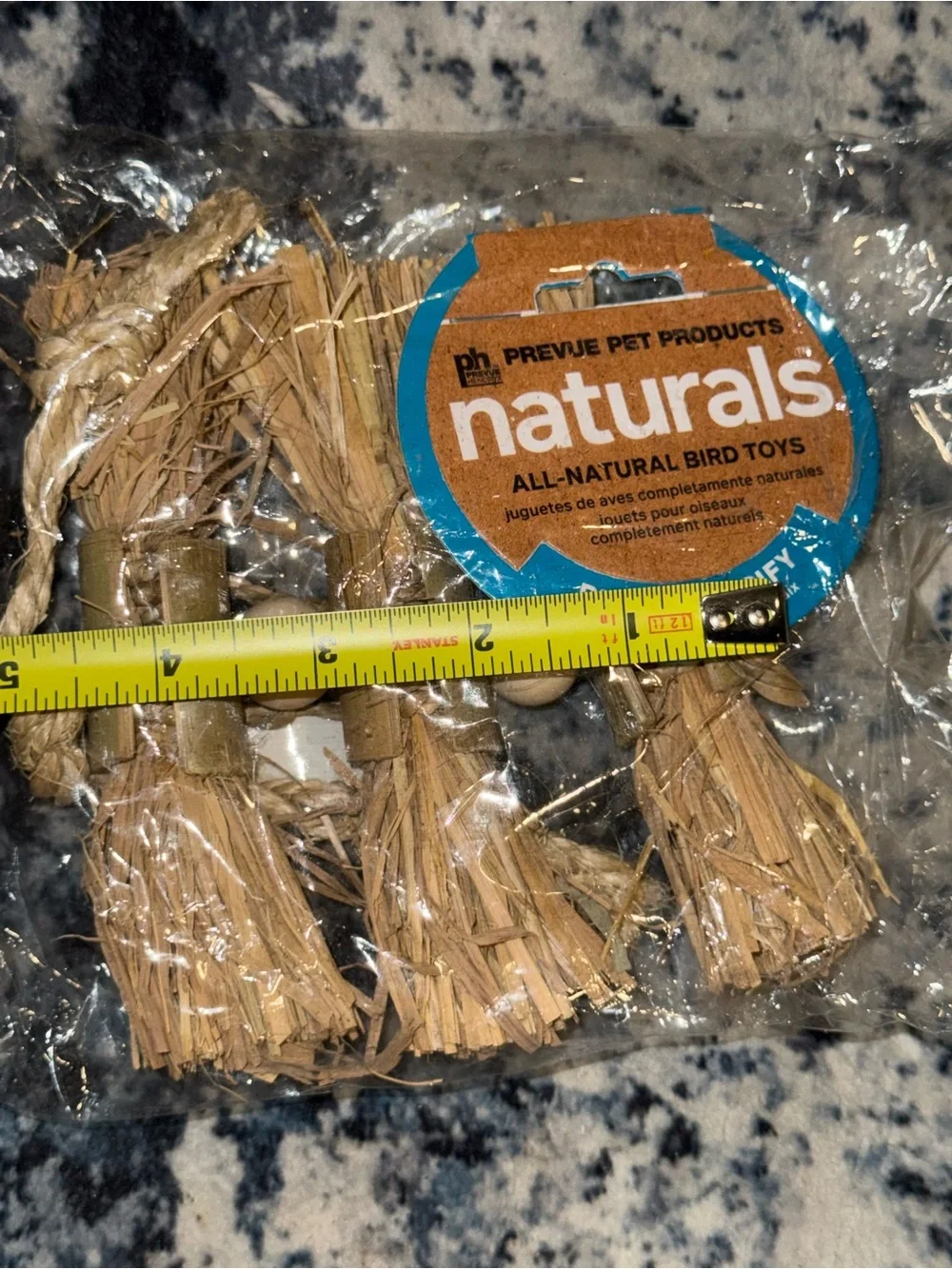 Prevue Pet Naturals Preen & Pacify All-Natural Bird Toy NWT